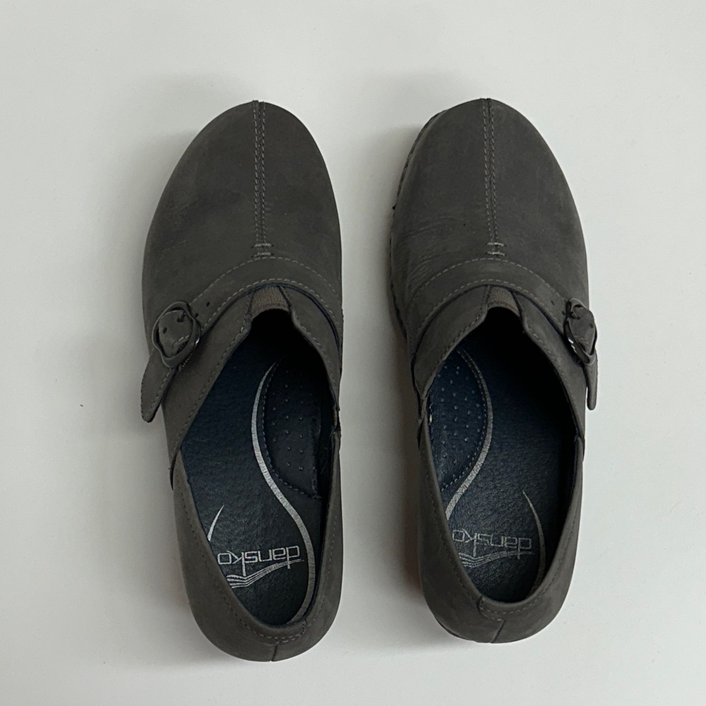 Dansko Women's Gray Clogs with Buckle